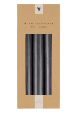 ZUSSS Kaarsen*4 rustieke kaarsen 20cm zwart