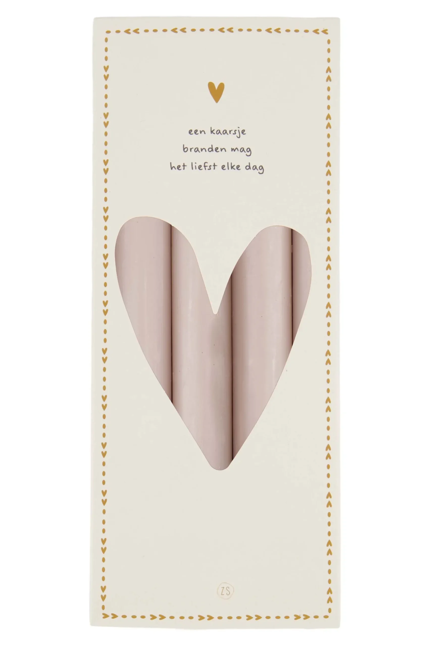 ZUSSS Kaarsen*4 rustieke kaarsen 20cm kleur beige