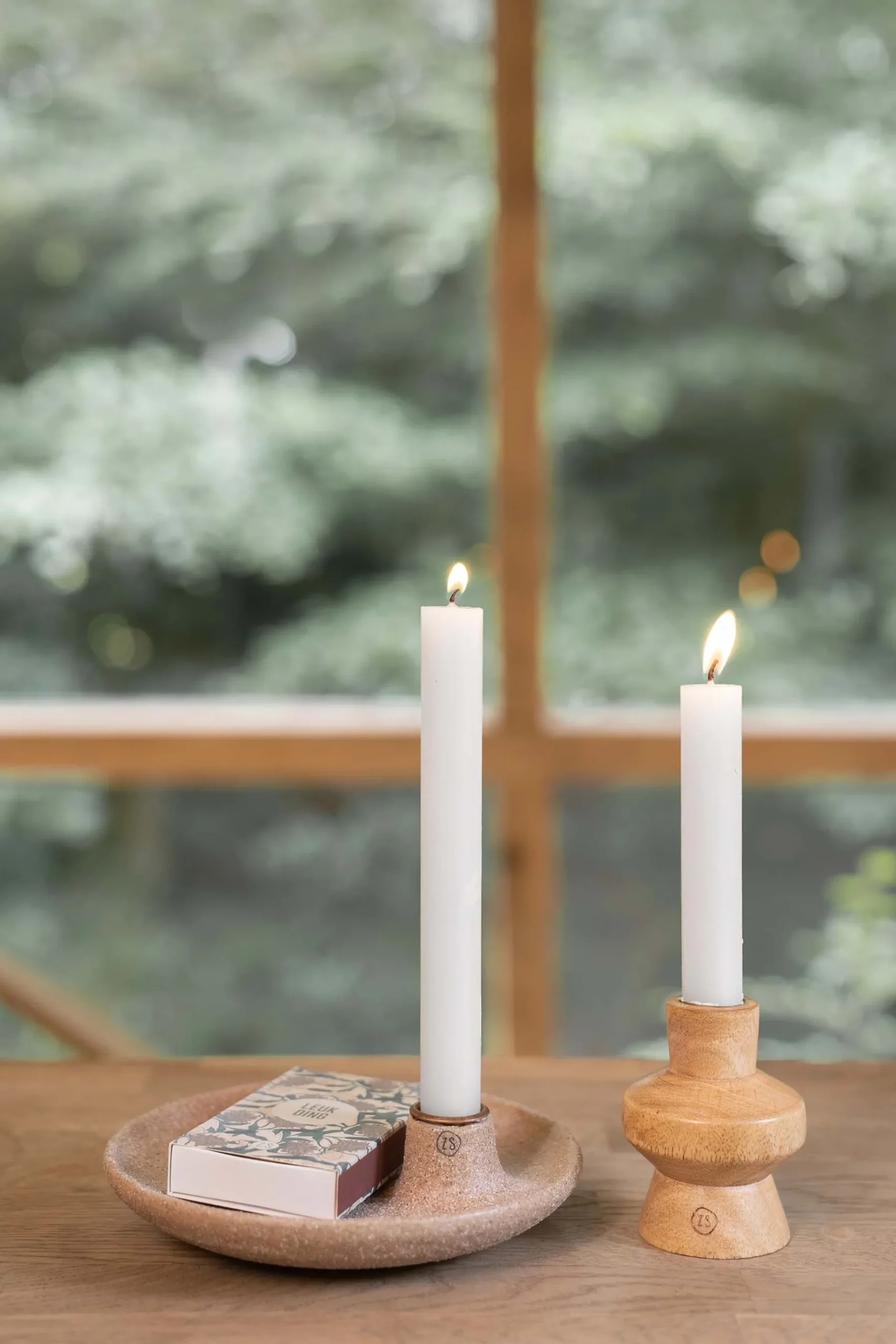 ZUSSS Kaarsen*4 rustieke kaarsen 20cm wit