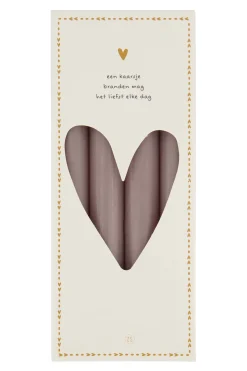 ZUSSS Kaarsen*4 rustieke kaarsen 20cm kleur warm grijs warmgrijs