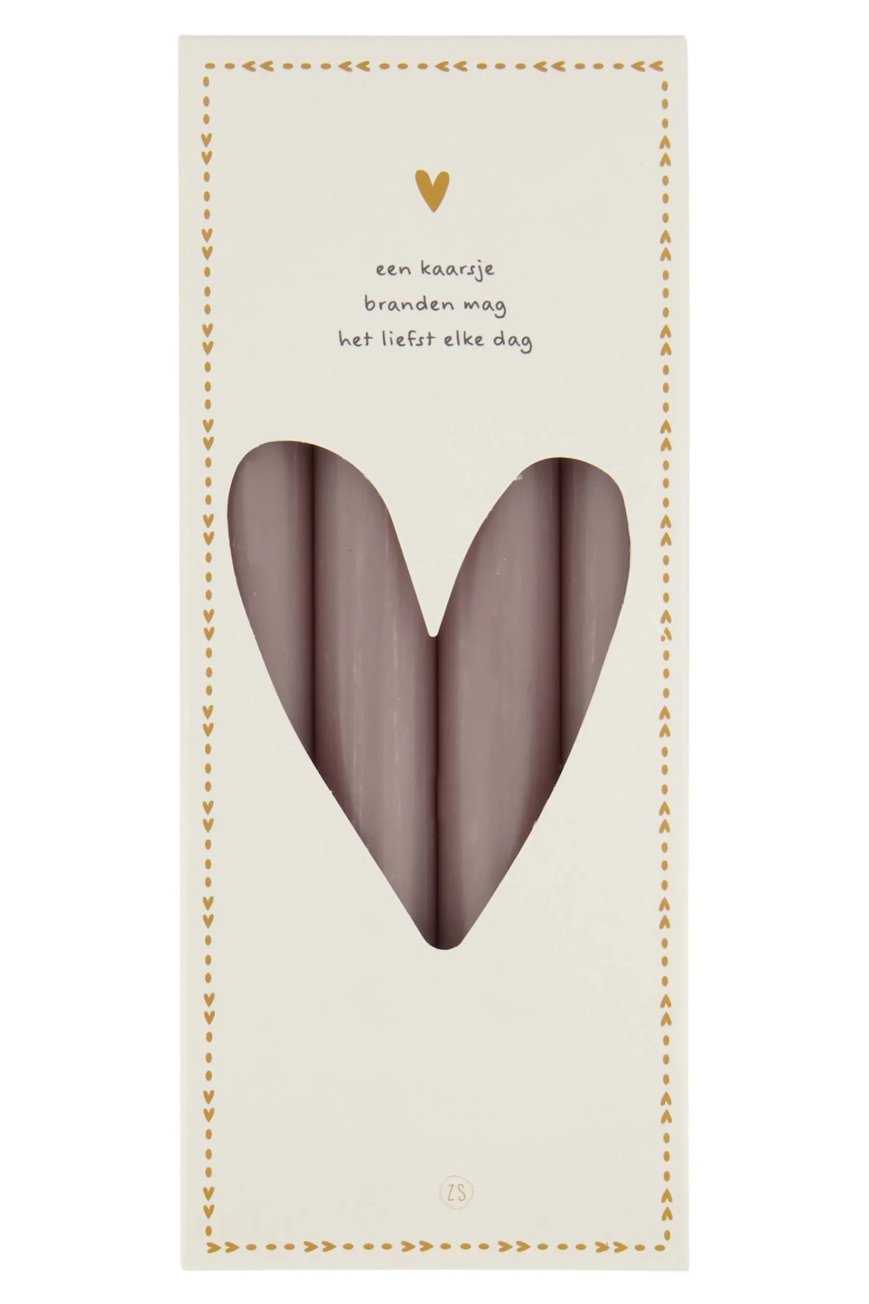 ZUSSS Kaarsen*4 rustieke kaarsen 20cm kleur warm grijs warmgrijs