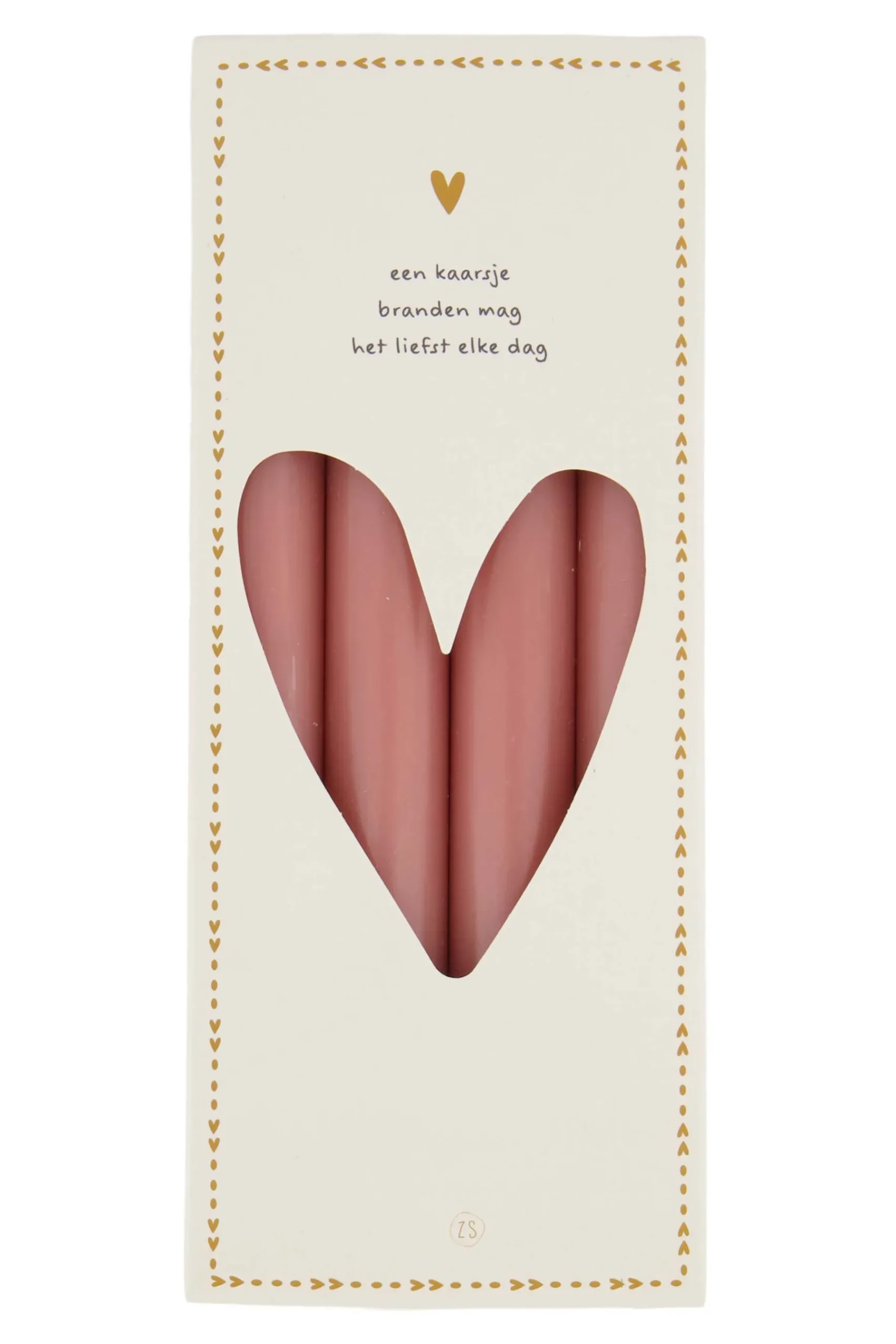 ZUSSS Kaarsen*4 rustieke kaarsen 20cm kleur roze rood rozerood