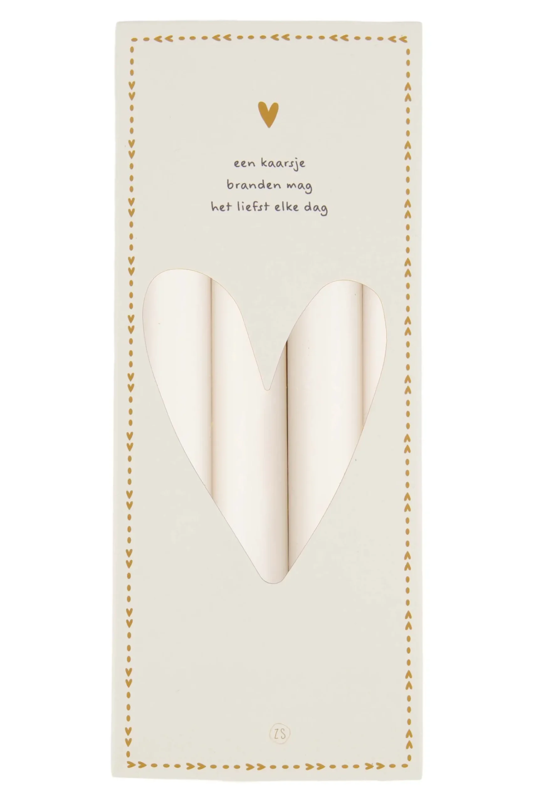 ZUSSS Kaarsen*4 rustieke kaarsen 20cm kleur off white offwhite