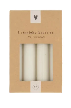 ZUSSS Kaarsen*4 rustieke kaarsjes 12cm krijt