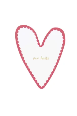 ZUSSS Kaartjes*ansichtkaart hartje van harte wit/rood