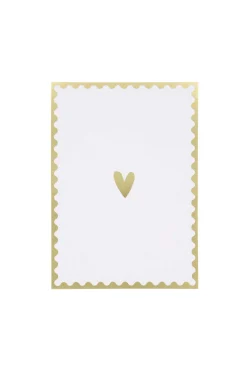 ZUSSS Kaartjes*ansichtkaart hartje wit/goud wit/zand