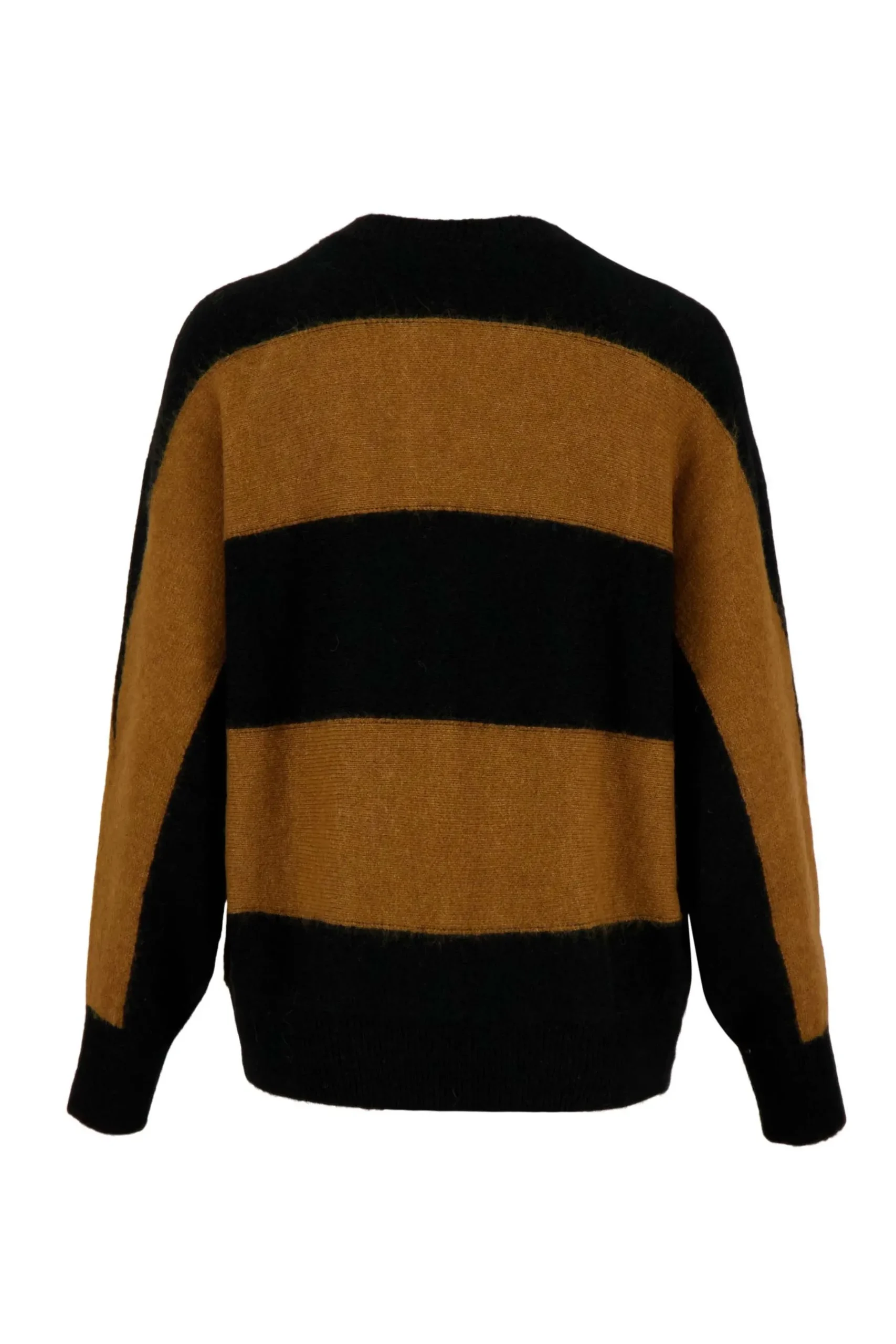 ZUSSS Truien*batwin trui met streep camel/zwart zwart/camel