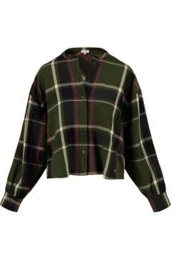 ZUSSS Tops*blouse met ruit donkergroen