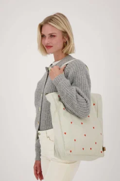 ZUSSS Schoudertassen & Handtassen*boodschappentas hartjes zand