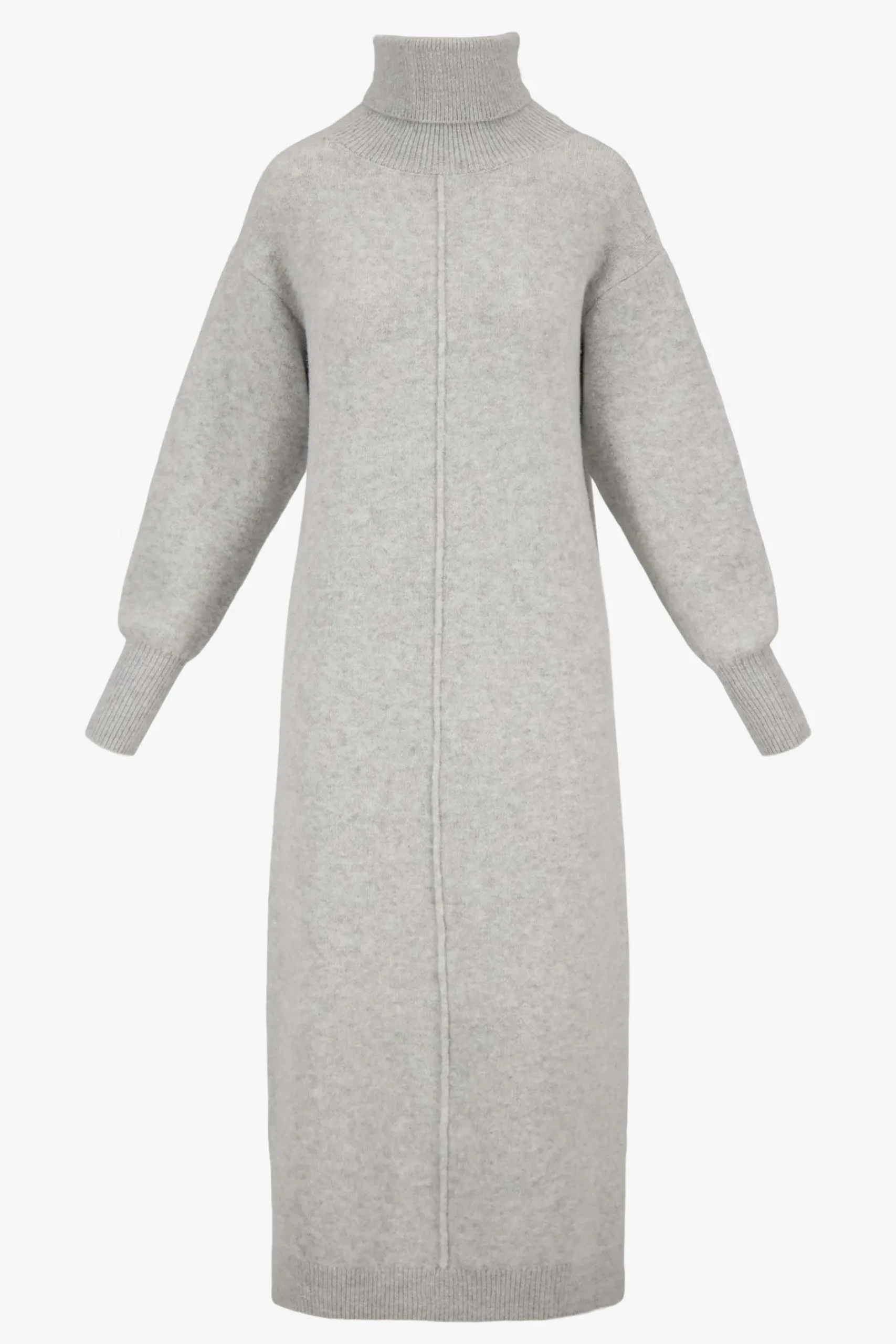 ZUSSS Jurkjes & Rokken*brei jurk met wijde mouwen lichtgrijs