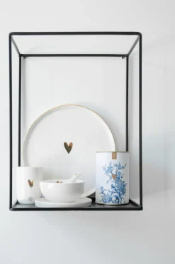 ZUSSS Servies*dinerbord hartje wit goud