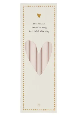 ZUSSS Kaarsen*doosje met 10 smalle kaarsjes 17cm off white offwhite