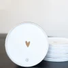 ZUSSS Servies*gebaksbordje goud hartje wit (set van 6)