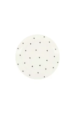 ZUSSS Servies*gebaksbordje hartjes wit/antracietgrijs