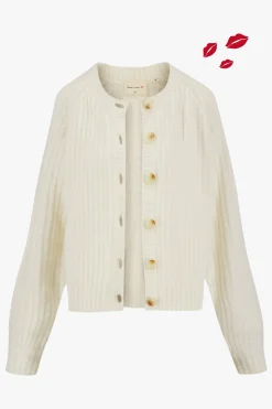 ZUSSS Vesten*gebreid vest in bomberstyle creme