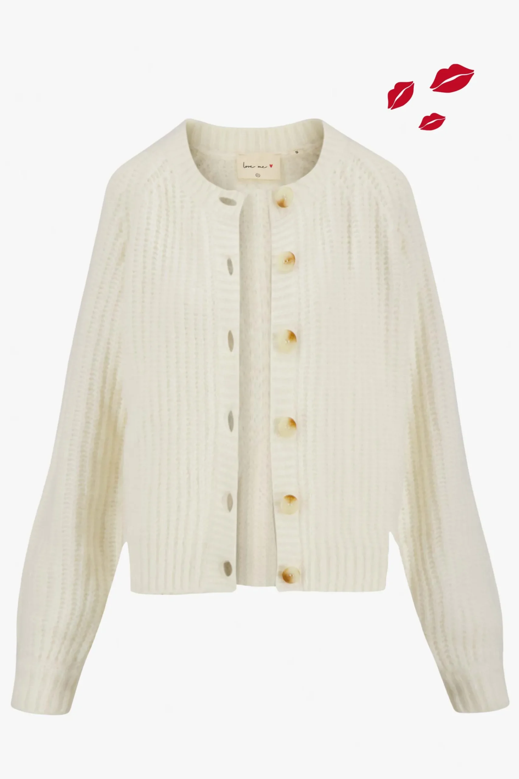 ZUSSS Vesten*gebreid vest in bomberstyle creme