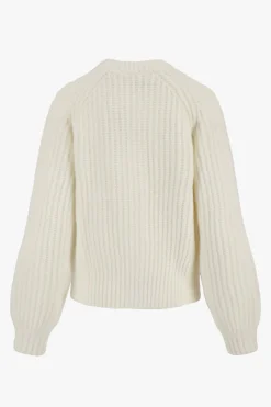 ZUSSS Vesten*gebreid vest in bomberstyle creme