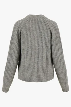 ZUSSS Vesten*gebreid vest in bomberstyle lichtgrijs