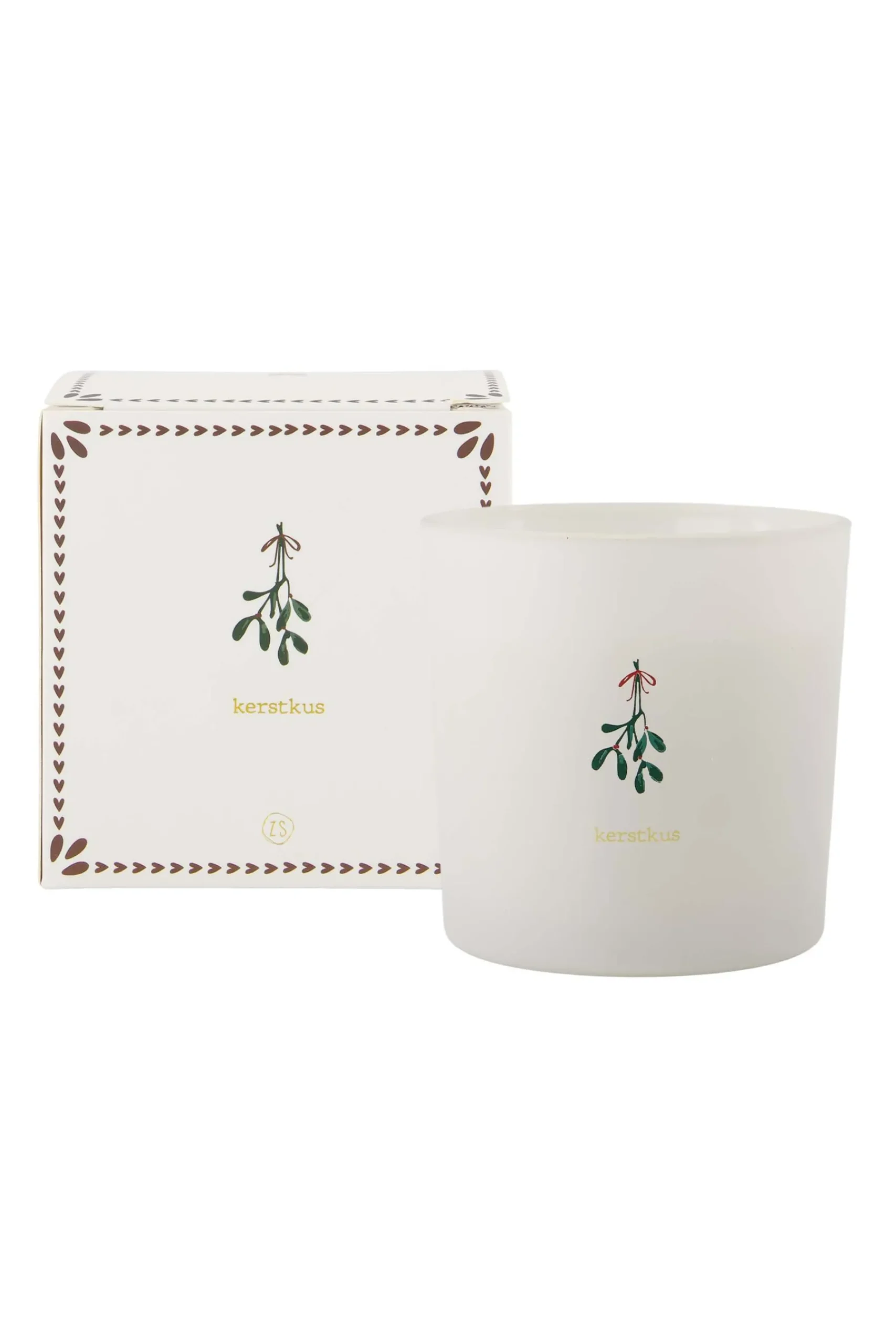 ZUSSS Geurkaarsen*geurkaars in doosje winterbloem kerstkus mistletoe wit