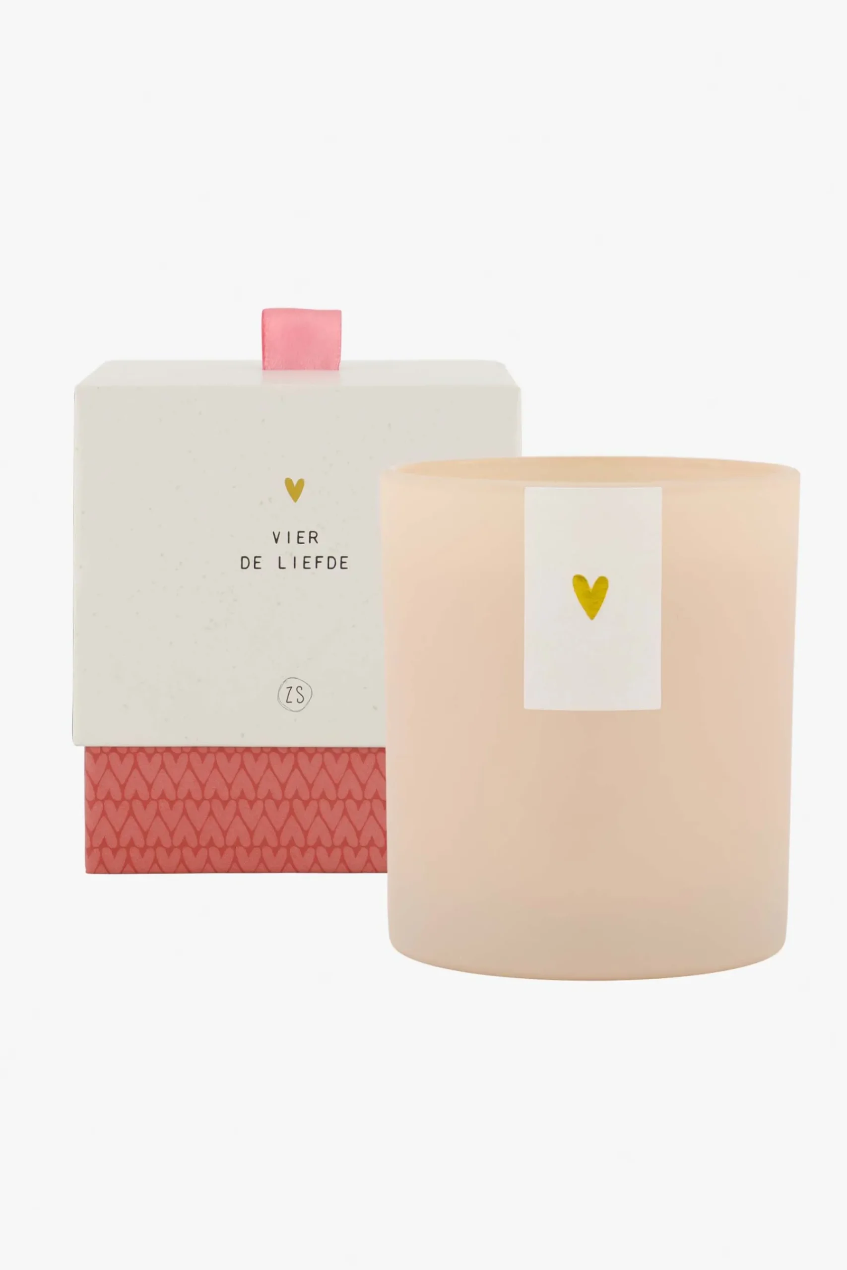 ZUSSS Geurkaarsen*geurkaars in glas vier de liefde poederroze