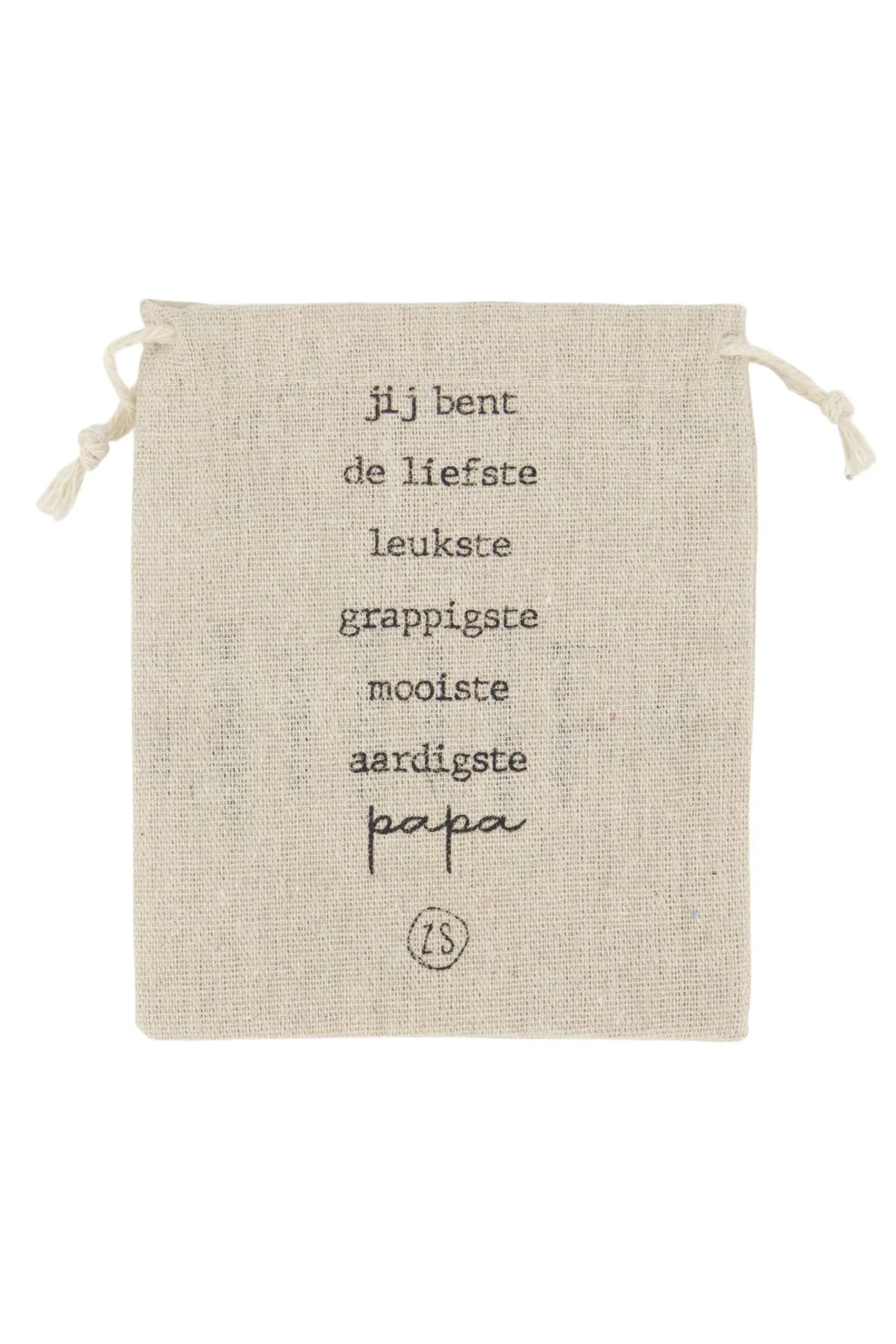 ZUSSS Geurkaarsen*geurkaars in katoenen zakje papa wit