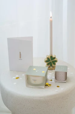 ZUSSS Geurkaarsen*geurkaarsje in wikkel happy birthday groen