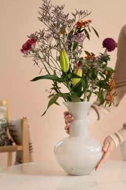 ZUSSS Vazen & Potten*glazen conische vaas wit