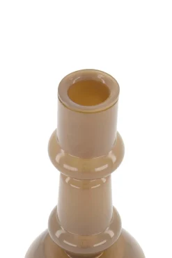 ZUSSS Kaarsen|Kaarsenhouders*glazen kandelaar 18cm warm grijs warmgrijs