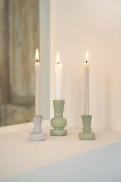 ZUSSS Kaarsen|Kaarsenhouders*glazen kandelaar M saliegroen saligroen