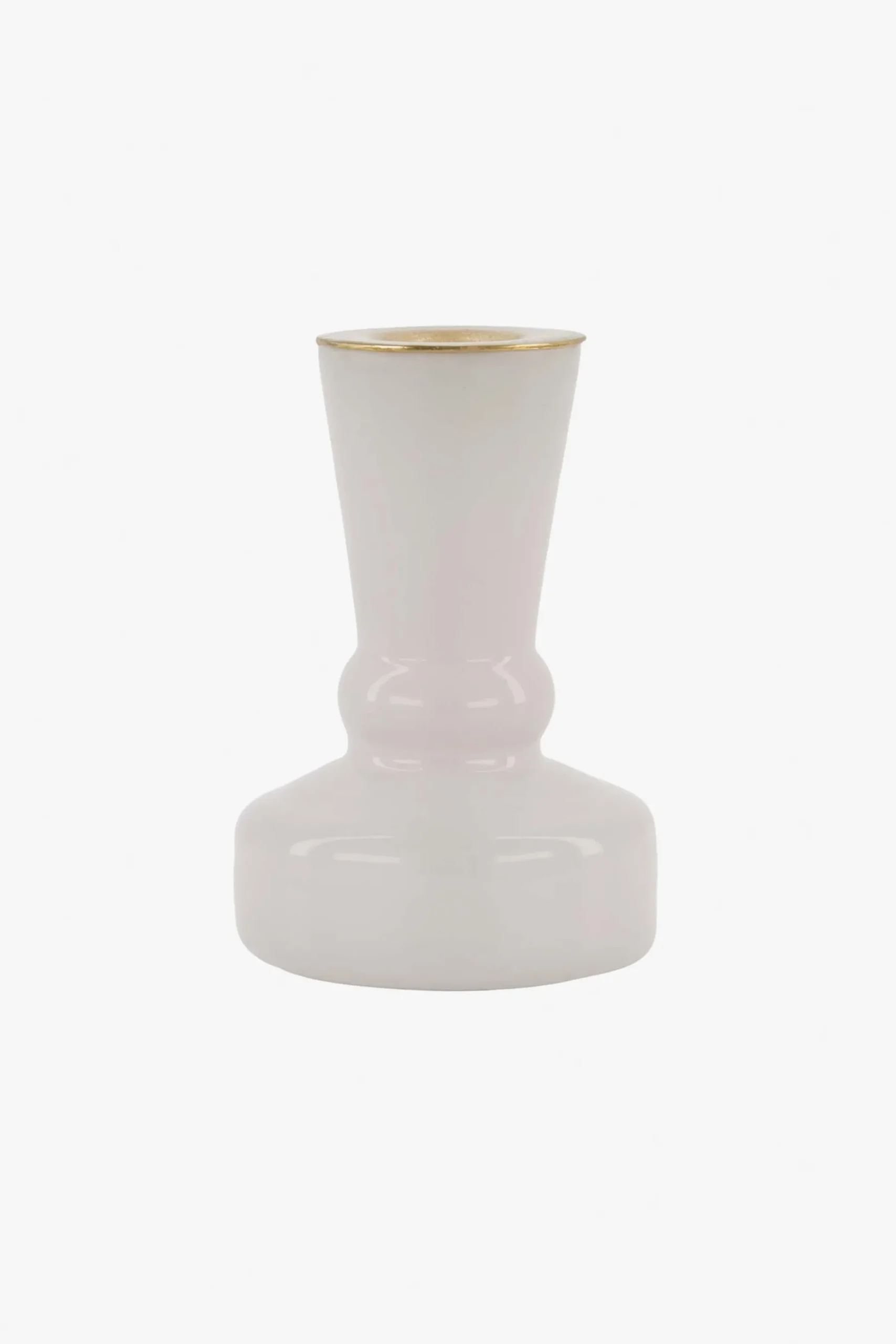 ZUSSS Kaarsen|Kaarsenhouders*glazen kandelaartje S wit