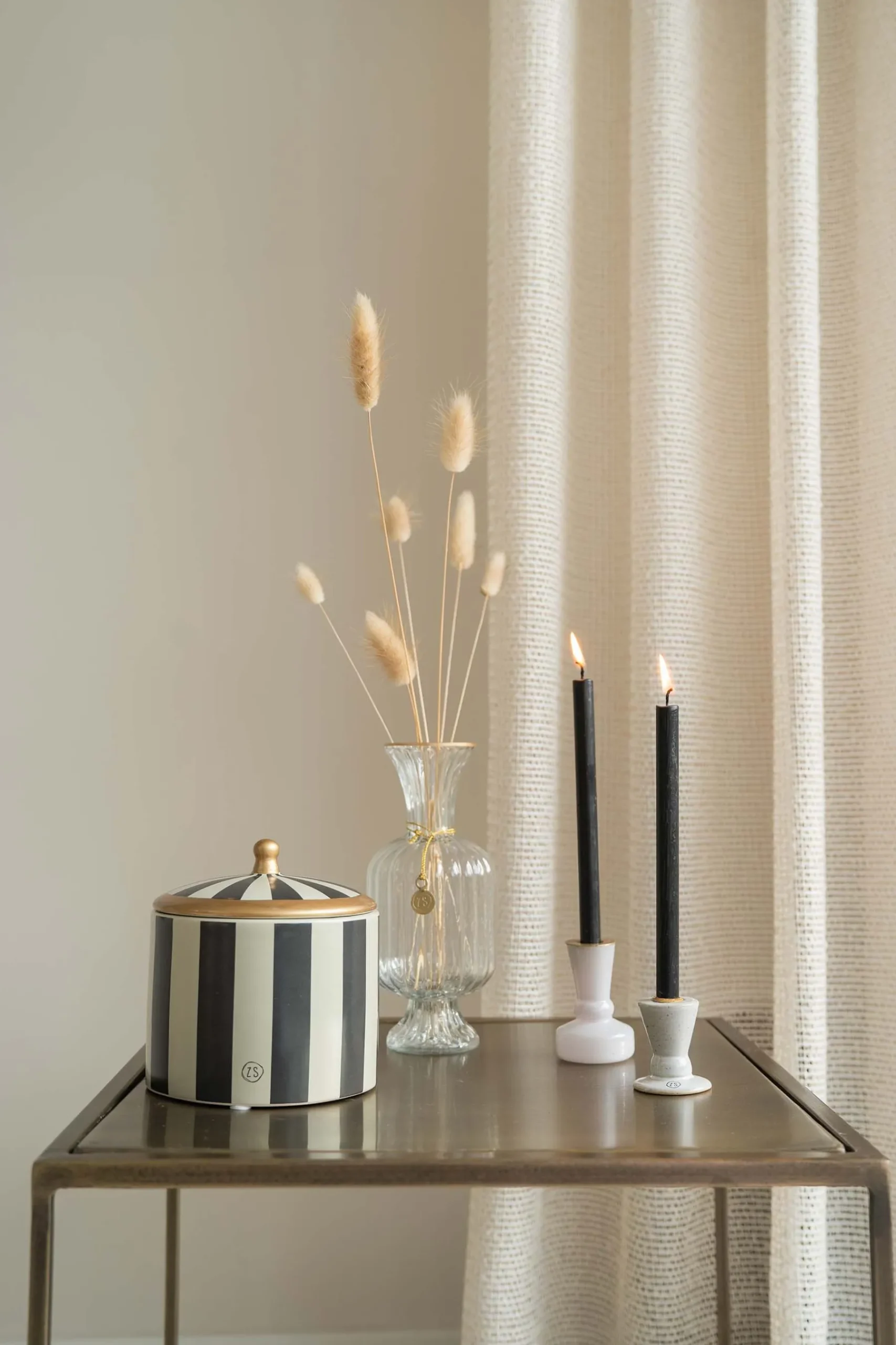 ZUSSS Kaarsen|Kaarsenhouders*glazen kandelaartje S wit