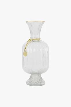 ZUSSS Vazen & Potten*glazen ribbelvaasje M helder transparant