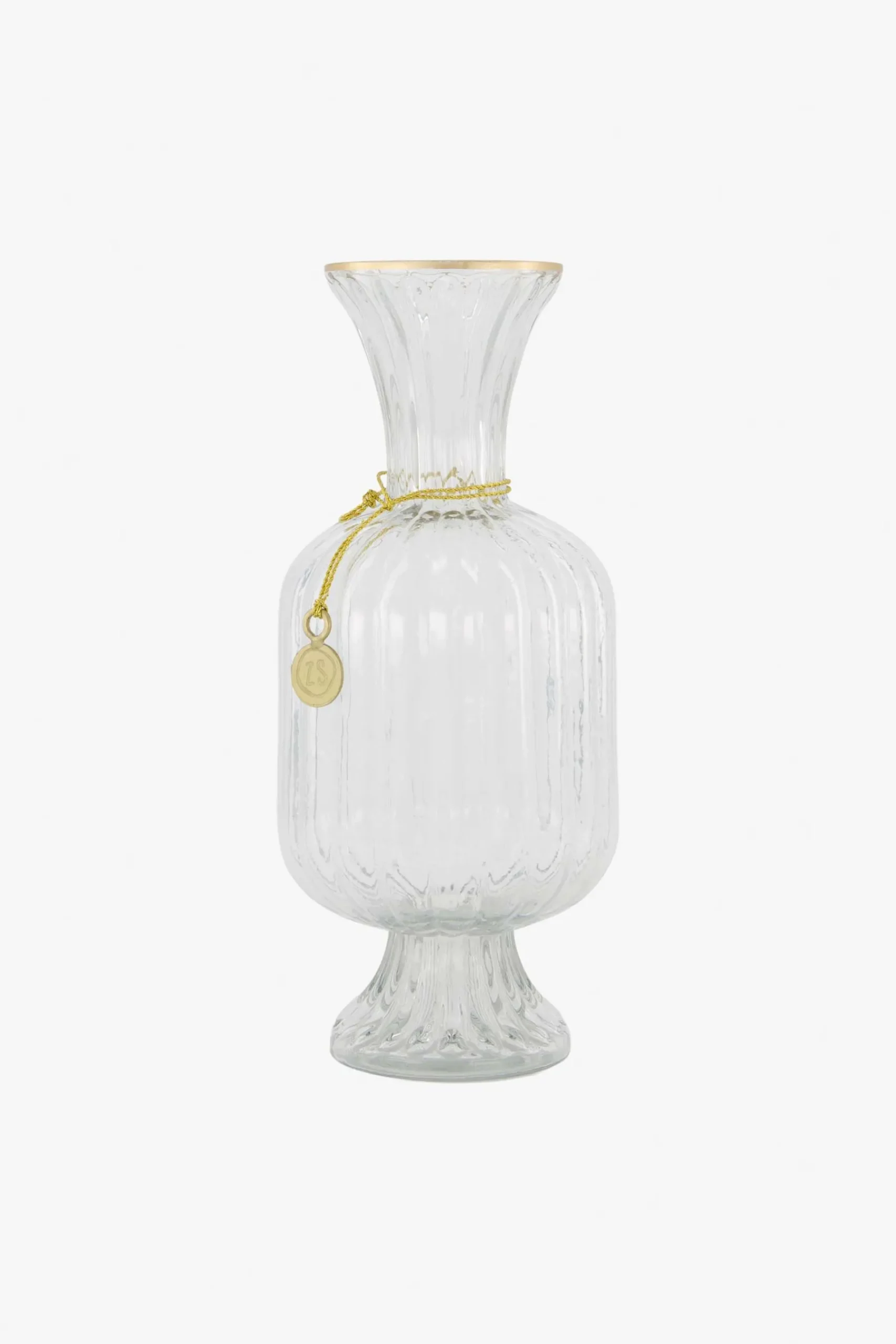 ZUSSS Vazen & Potten*glazen ribbelvaasje M helder transparant