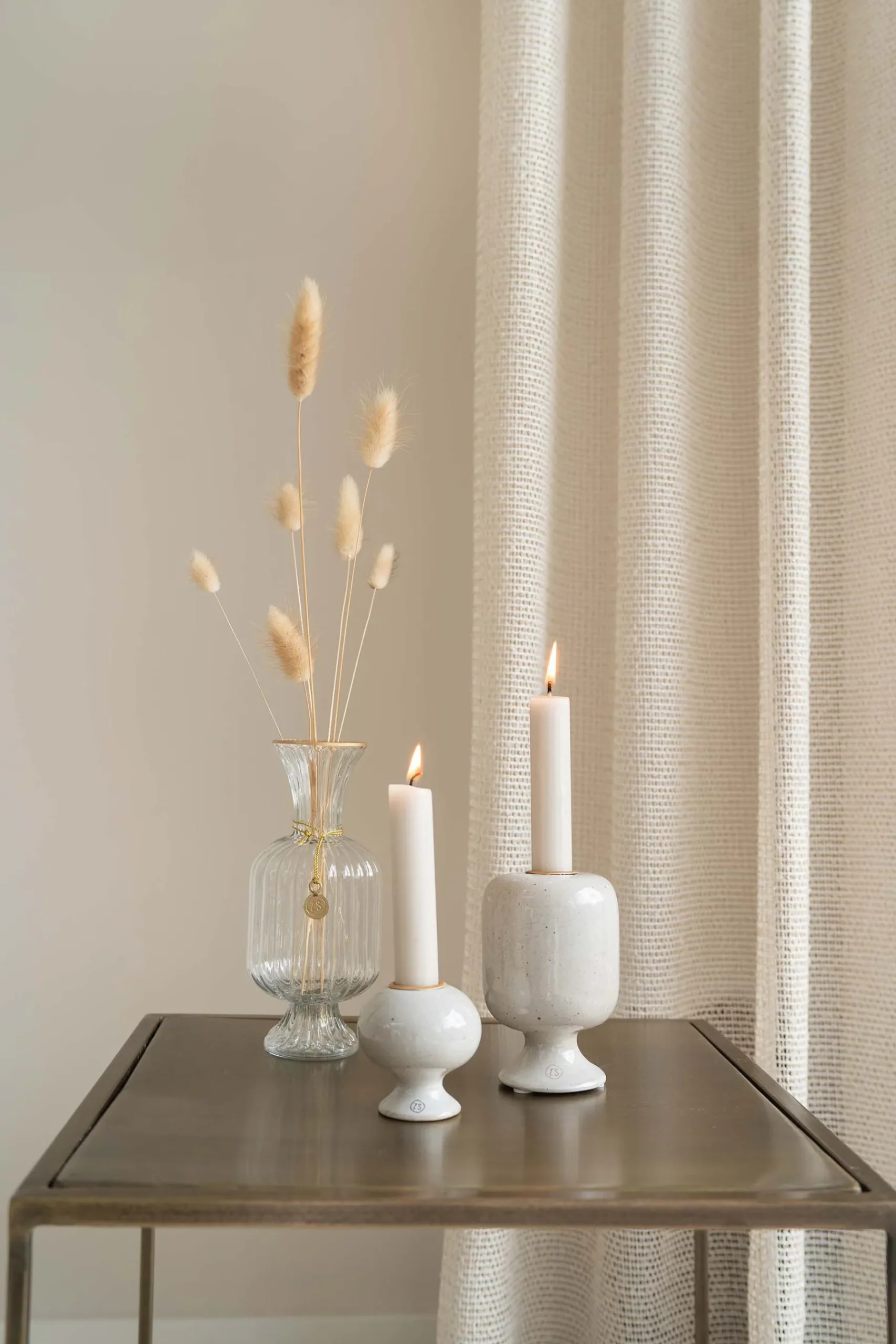 ZUSSS Vazen & Potten*glazen ribbelvaasje M helder transparant