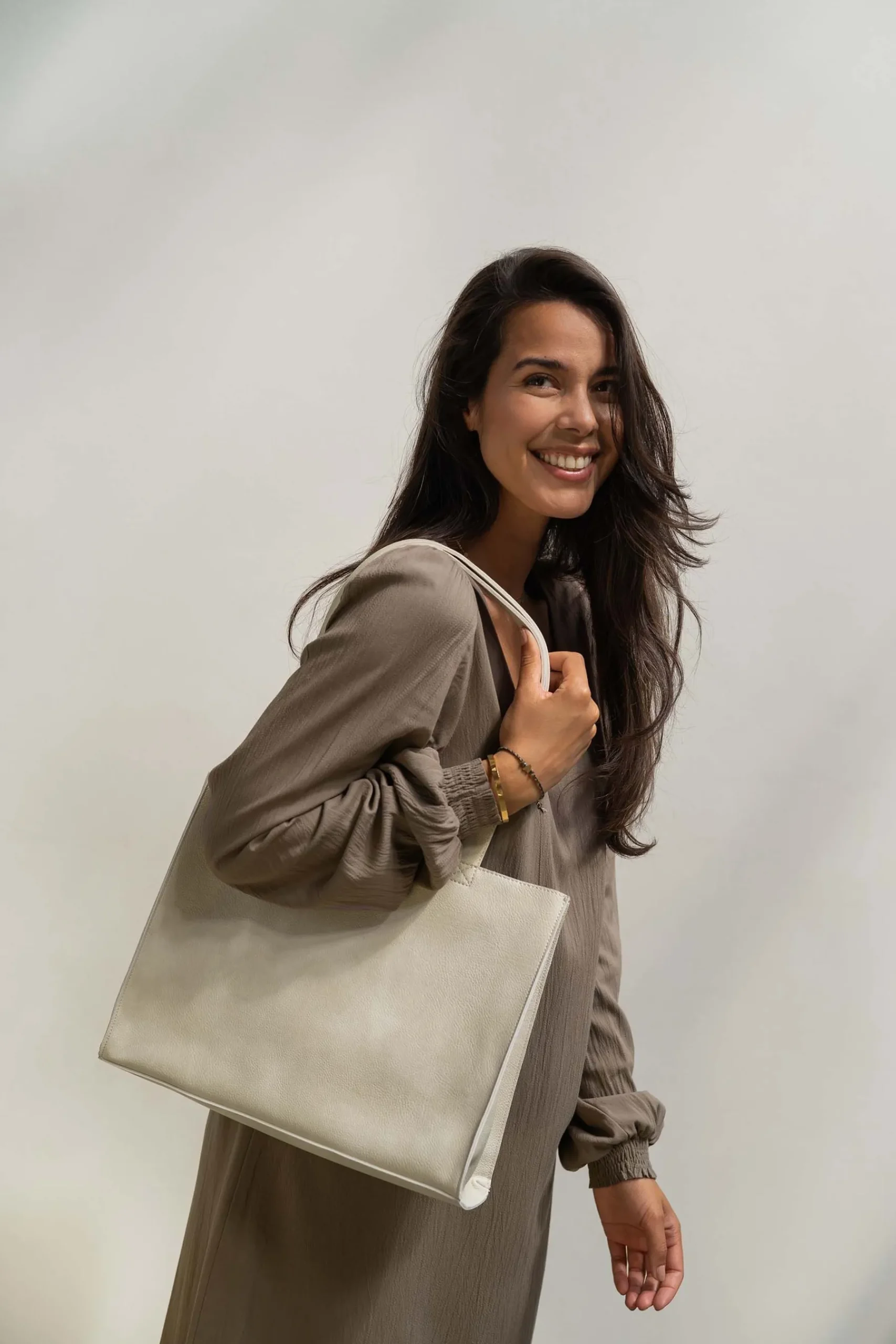 ZUSSS Schoudertassen & Handtassen*handtas ecru