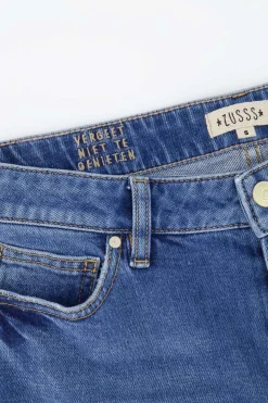 ZUSSS Broeken & Jeans*high waist jeans midden blauw middenblauw