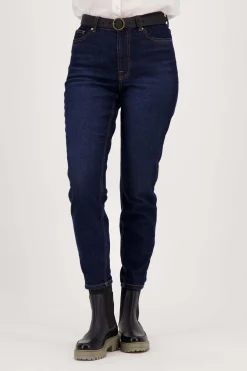 ZUSSS Broeken & Jeans*high waist jeans donkerblauw