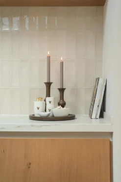 ZUSSS Kaarsen|Kaarsenhouders*houten kandelaar M donkerbruin