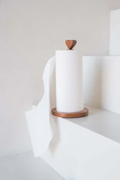 ZUSSS Keukenaccessoires*houten keukenrolhouder he leukerd donkerbruin