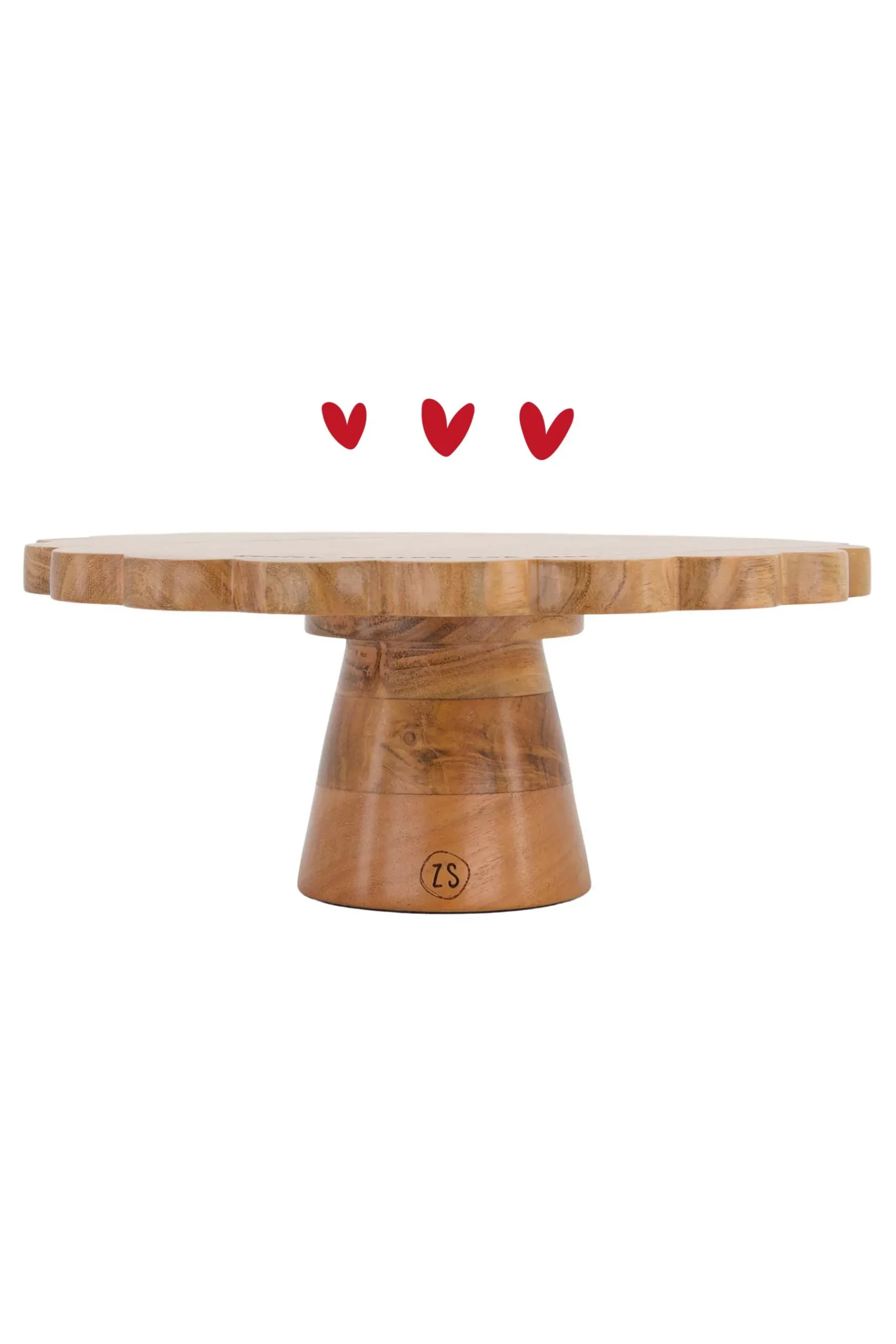 ZUSSS Keukenaccessoires*houten taartplateau donkerbruin