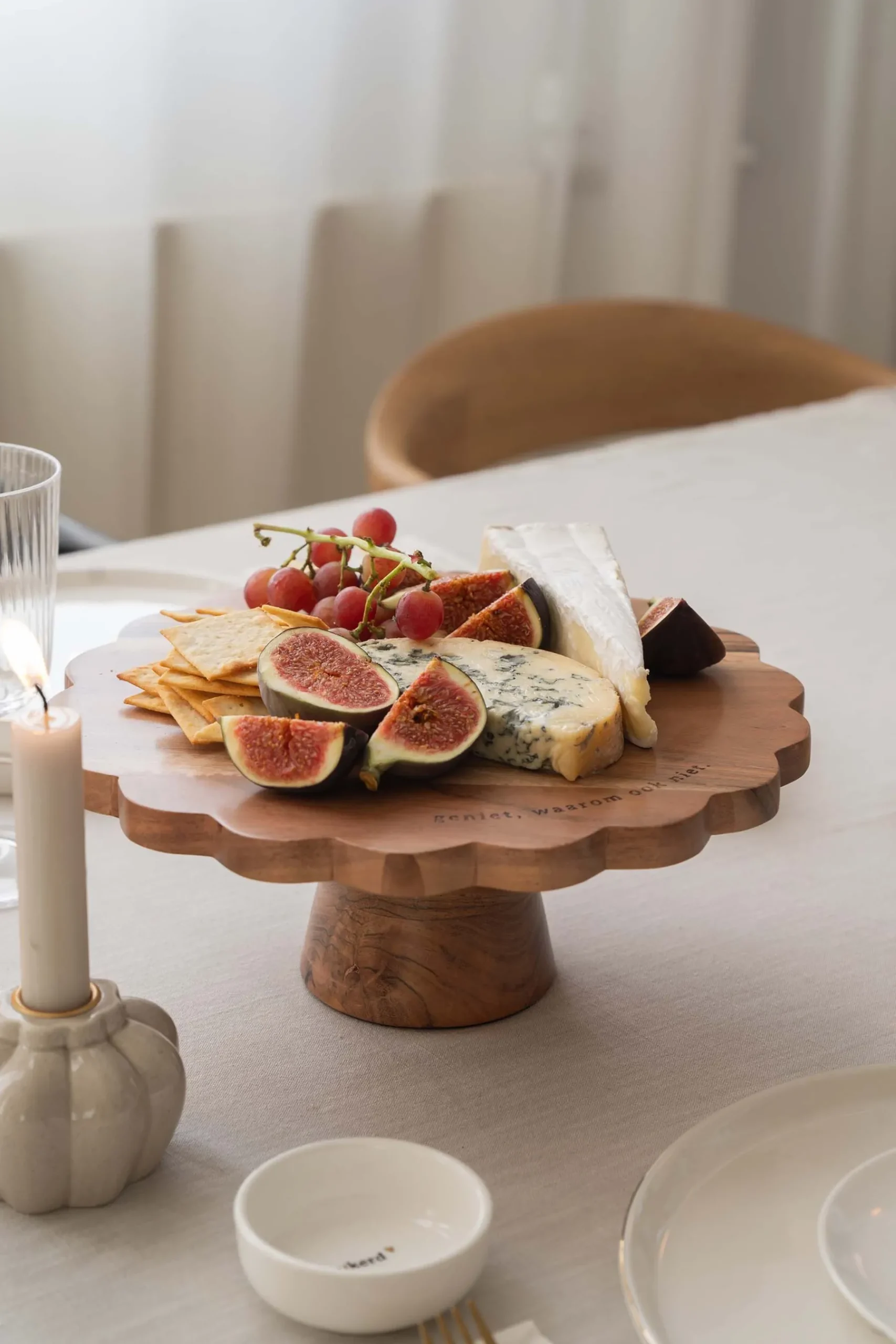 ZUSSS Keukenaccessoires*houten taartplateau donkerbruin