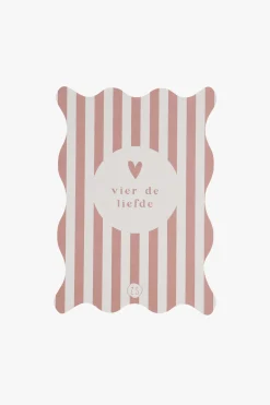 ZUSSS Kaartjes*kaart golf vier de liefde terra roze/zand zand/terraroze
