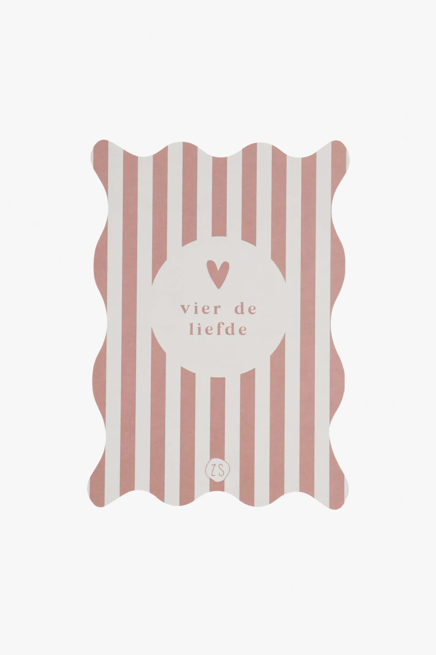 ZUSSS Kaartjes*kaart golf vier de liefde terra roze/zand zand/terraroze