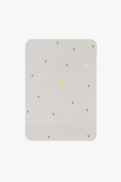 ZUSSS Kaartjes*kaart ronde hoeken hartjes wit/goud goud/zand