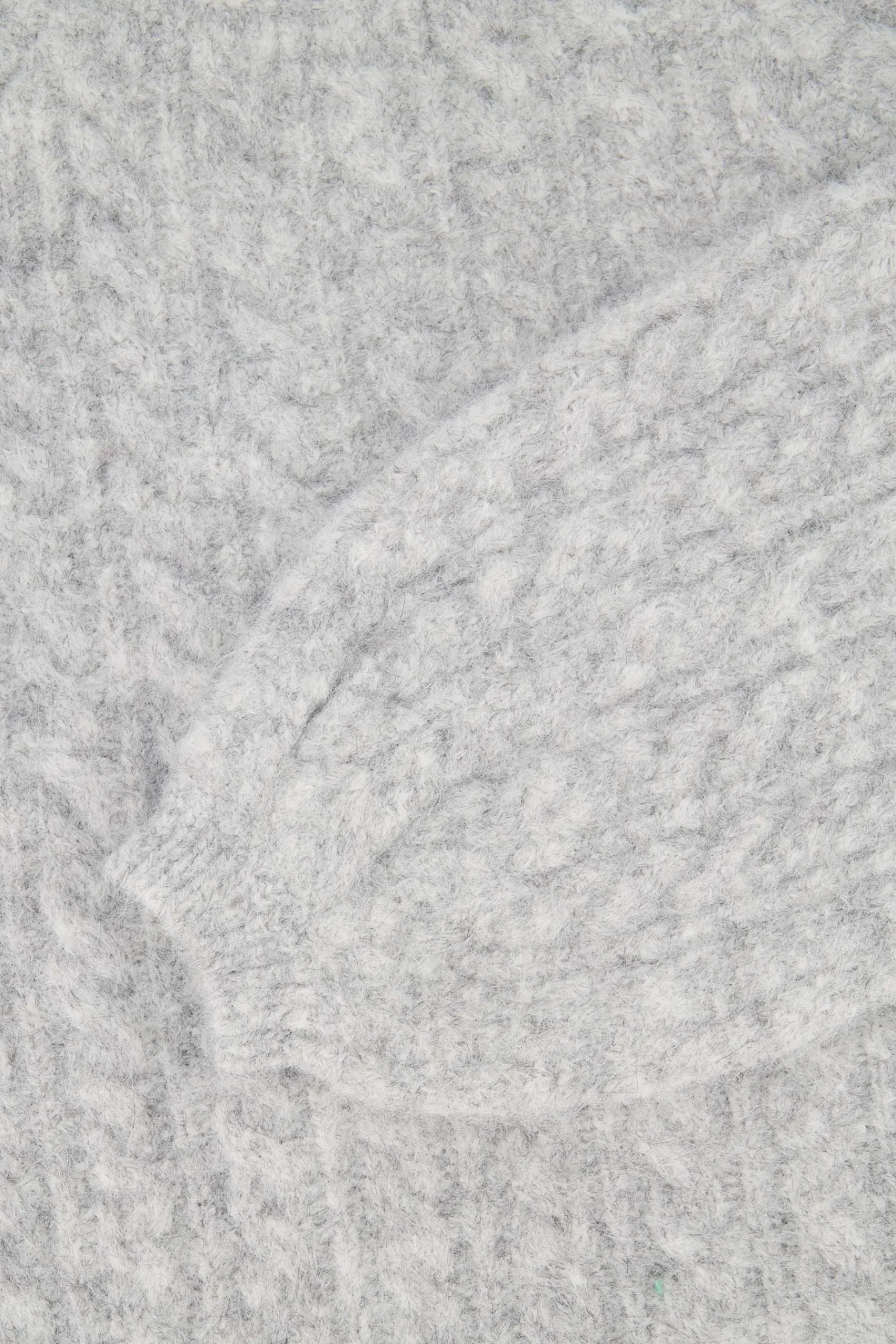 ZUSSS Truien*kabel trui met ballonmouw lichtgrijs