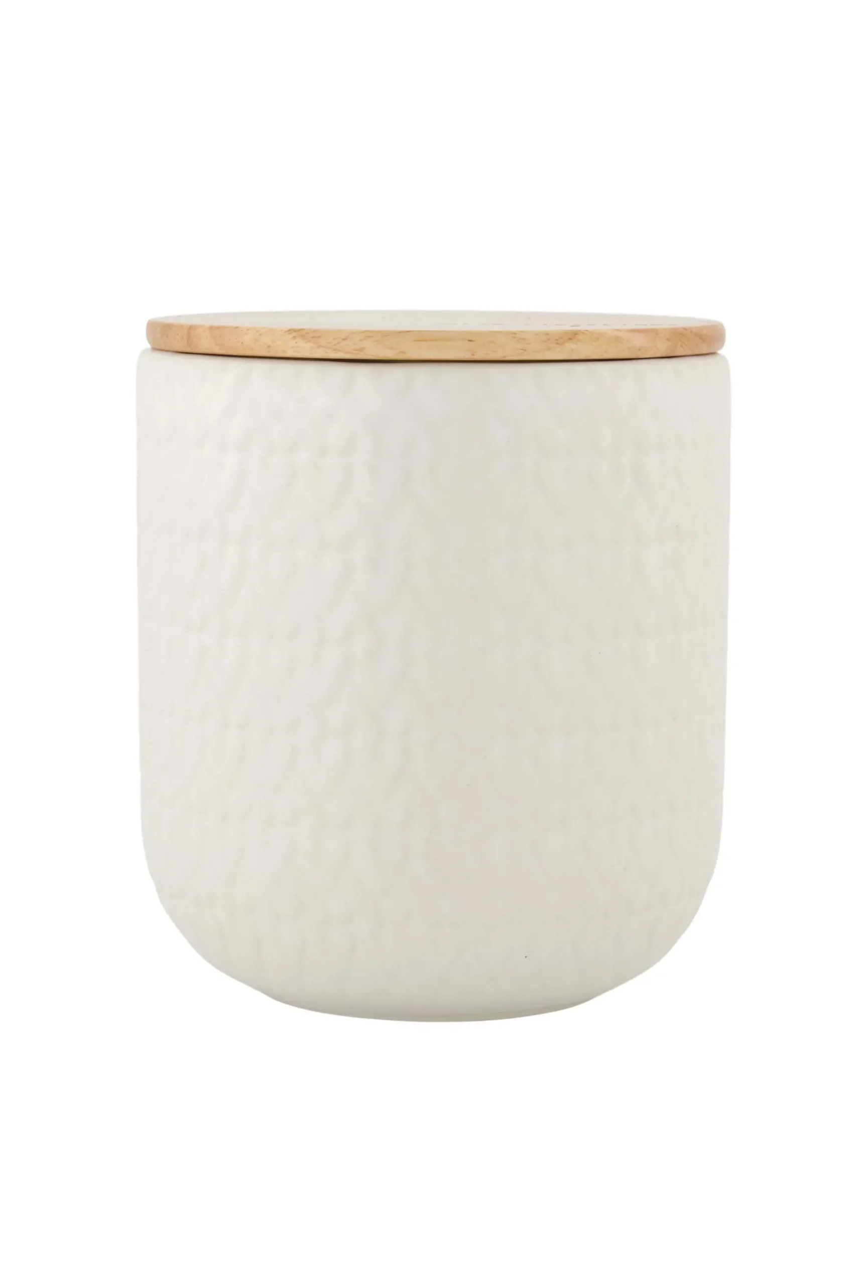 ZUSSS Keukenaccessoires*keramieken bewaarpot met houten deksel hartjes 12cm wit