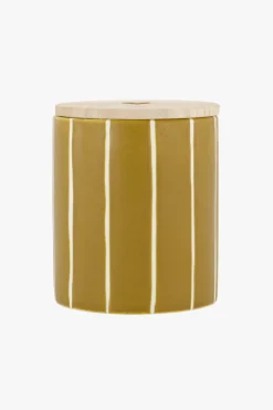 ZUSSS Geurkaarsen*keramieken geurkaars met houten deksel hartje oker