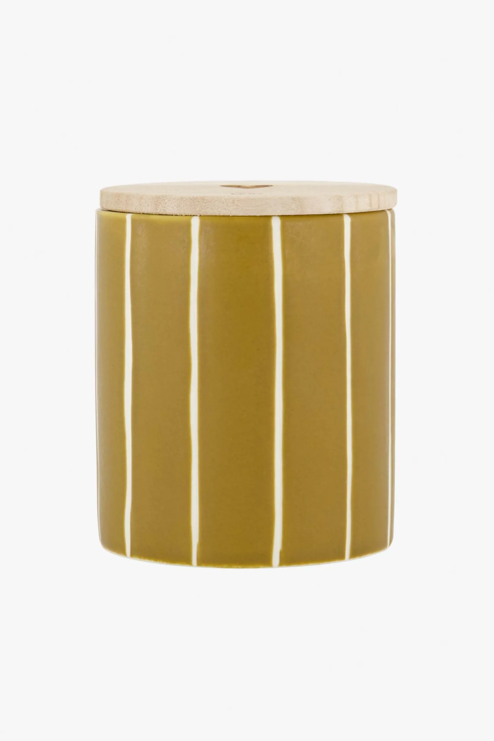 ZUSSS Geurkaarsen*keramieken geurkaars met houten deksel hartje oker