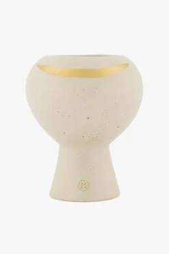 ZUSSS Geurkaarsen*keramieken geurkaars met gouden streep spikkel zand