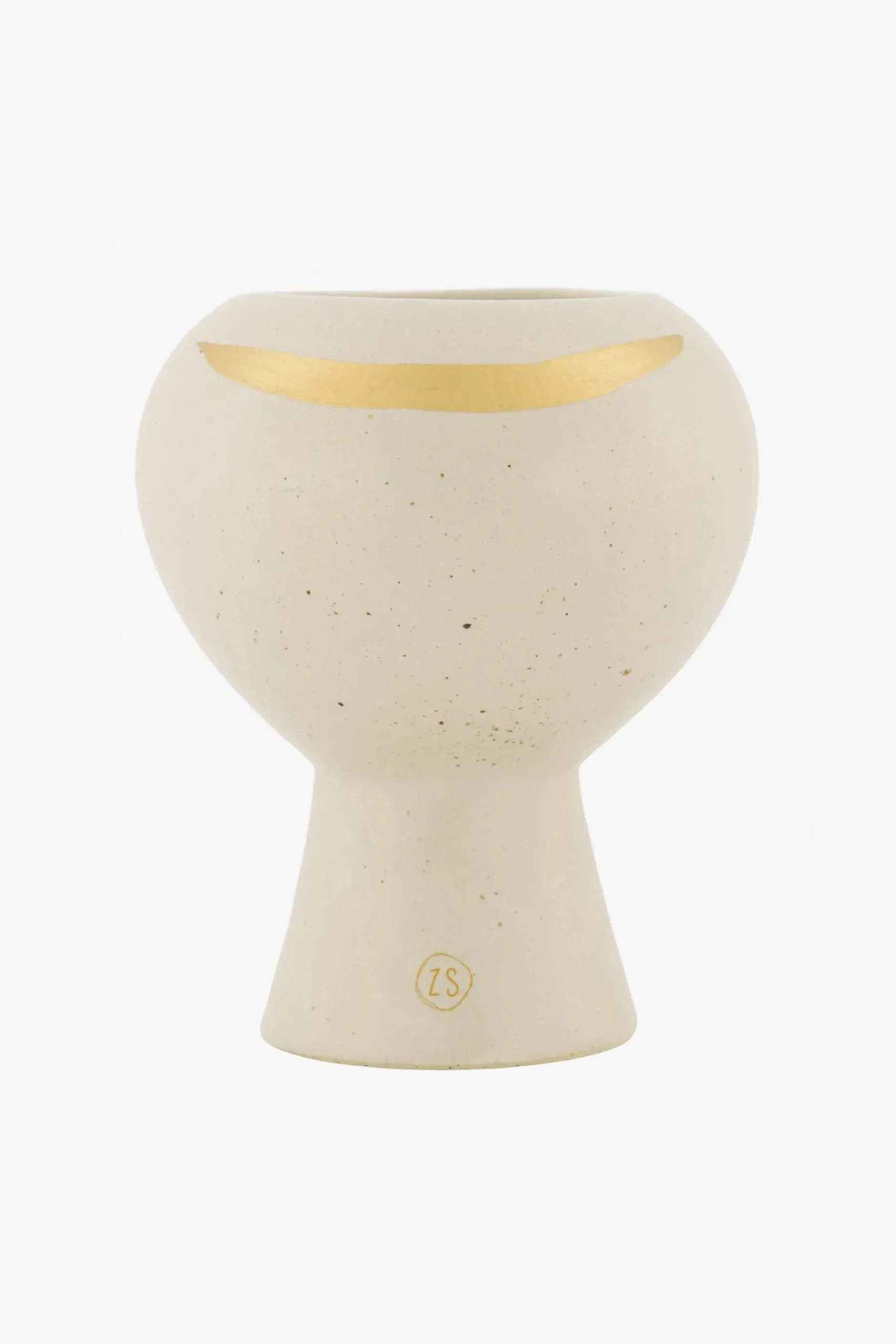 ZUSSS Geurkaarsen*keramieken geurkaars met gouden streep spikkel zand